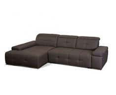 Cavadore Polsterecke Mistrel / Schlafcouch mit Longchair XL links / Bettfunktion und Kopfteilverstellung / MaÃe: 273 x 77-93 x 173 (B x H x T) / Farbe: Braun / Schwarz