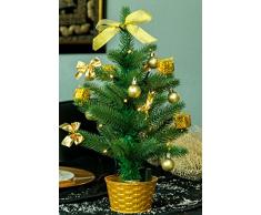 Best Season LED Weihnachtsbaum mit Dekoration, gold, ca. 45cm, Plastik, Grün, 20 x 20 x 45 cm