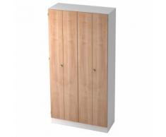 Falttürenschrank SIGNA K 6900 5 OH mit Knauf Weiß/Nussbaum