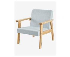 VERTBAUDET Holz-Sessel für Kinderzimmer, Vintage hellblaugrau/natur