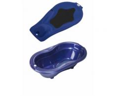Rotho Babydesign 2tlg. Set: Babybadewanne "TOP" und Badewanneneinsatz "TOP" in Blau | Größe onesize