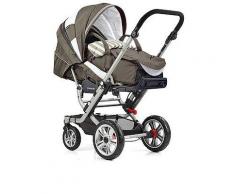 Kombi-Kinderwagen-Set in Graubraun/ Weiß