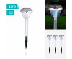 3er-Set Klassische LED-Solarlampe mit Erdspieß