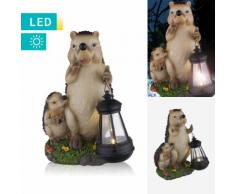 LED-Solarleuchte Igel mit Laterne