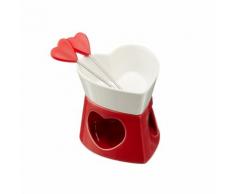 5-teiliges Fondue-Set in Herzform