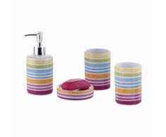 4-teiliges Badezimmer-Set Geringelt