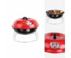 DomoClip Transportabler Holzkohlegrill Rot