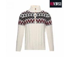 Norweger-Pullover mit Knopfleiste