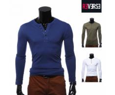 Langarmshirt mit Knopfleiste