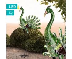 LED-Solarleuchte Stehender Pfau