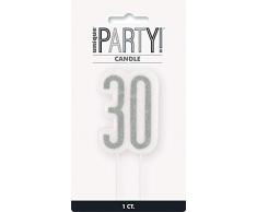 Unique Party 83867 Kerze, schwarz/silber