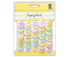 Papiergirlande Bunte Ostereier, 2,5 m lange Girlande aus Papier 300 g/qm, mit verschieden großen, beidseitig bedruckten Ostereiern