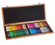 Honsell 47473 - Jaxon Ölpastellkreide, 72er Set im Holzkoffer, brillante, lichtechte Farben, ideal für Künstler, Hobbymaler, Kinder, Schule, Kunstunterricht, frei von Schadstoffen