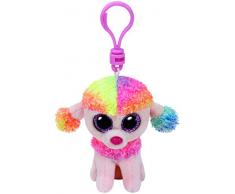 TY 35027 - Rainbow Clip - Pudel Pluschtier mit Glitzeraugen Glubschis Babies, 8,5 cm, Mehrfarbig