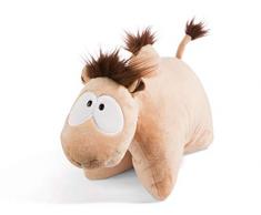 Nici 45266 Kuscheltierkissen Kamel Kemal, 40x30cm, Plüschtier&Kissen in einem, Flauschiges Plüschkissen mit Klettverschluss, grau/weiß