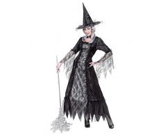 Hexen Kostüm-Set Spinnenweben-Hexe, incl. Hexenhut in Größe S = 36/38 zu Halloween