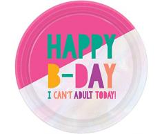 Amscan 552095 8 Teller Young & Fabulous irisierend, Mehrfarbig