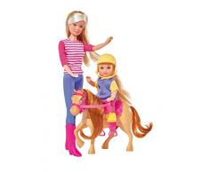 Simba 105738051 - Steffi Love Puppe als Reitlehrerin mit Evi und Pony