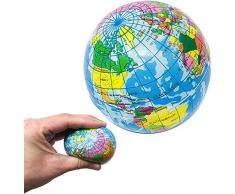 SHATCHI 11709-EarTH-STRESS-BALL 7 cm Weltkarte Erdkugel Stress Relief Schaum Squeeze Ball Party Tüten Füller Lernspielzeug