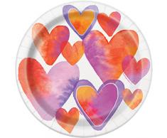 Aquarell Herzen Valentinstag Kunststoff Tischdecke