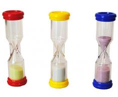 HenBea 822 Sanduhren-Set 1/2/3 Minuten Lernspiel, 3 Stück