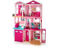 Barbie FFY84 - Traumvilla Puppenhaus mit 7 Zimmer, Garage und Zubehör, mit Lichter und Geräuschen, ca. 115 cm hoch, Mädchen Spielzeug ab 3 Jahren