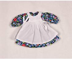 Puppenmode Sturm 8836-M Kleid mit weißer Schürze für Puppen