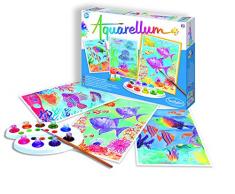 Sentosphere 3906060 Aquarellum Malset für Kinder, Motiv Korallenriff, große Malvorlagen, Bastelset, Kreativ-Set, DIY