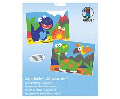 Ursus 8410004 - Sandbilder Dinosaurier, 2 Bilder und 10 Packungen, Farbiger Sand