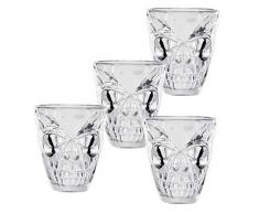 Boland 71996 4 Schnapsgläser Schädel, Durchsichtig