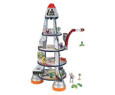 KidKraft 63443 Rocket Ship Spielset aus Holz für Kinder mit Zubehör inklusiv Rakete, Raumstation und Actionfiguren
