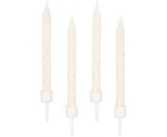 amscan 550330 10 Geburtstagskerzen, Weiß/Leuchtend