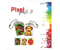 Pracht Creatives Hobby P90022-00505 - Pixel Spaß Bastelset 3, für 2 Medaillons, Schlüsselanhänger, für Kinder, Jungen und Mädchen, als kleines Geschenk, Mitgebsel, für den Kindergeburtstag