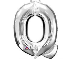 amscan 3297901 Folienballon Buchstabe Q, Silber