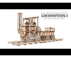 Eco Wood Art Locomotion EWA EcoWoodArt 3D Holzpuzzle für Jugendliche und Erwachsene-Mechanische 1 Modell-DIY-Bausatz für Lokomotive, Eisenbahn, Selbstmontage, kein Klebstoff erforderlich