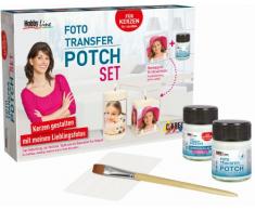 Kreul 49970 - Foto Transfer Potch Kerzenset, zum Übertragen von Ausdrucken, Zeitungsausschnitten und Zeitschriftenbildern auf Kerzen, mit Potch, Überzugslack, Pinsel und Rakel