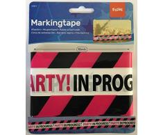 Folat 15m schwarz-pinkes Absperrband * Party in Progress * für Junggesellinn