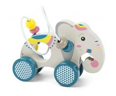 small foot 11088 Schiebetier mit Motorikschleife Jungle aus Holz für Kinder ab 12 Monate, FSC 100%-Zertifiziert Spielzeug, orange