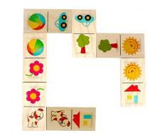 Hess Holzspielzeug 14900 - Domino aus Holz Sonne, 28 Teile