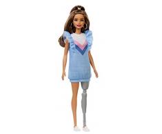 Barbie FXL54 Fashionistas Puppe mit Beinprothese, Spielzeug ab 3 Jahren