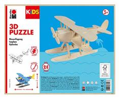 Marabu 317000000002 - KiDS 3D Holzpuzzle Wasserflugzeug, mit 28 Puzzleteilen aus FSC-zertifiziertem Holz, ca. 21 x 9 cm groß, einfache Stecktechnik, zum individuellen Bemalen und Gestalten