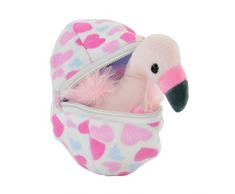 Kögler 75764 - Felicitas, Mini Flamingo aus Plüsch im Ei, ca. 13 cm groß, kleines Plüschtier zum Kuscheln und Liebhaben, als kleines Geschenk für Kinder, Jungen und Mädchen
