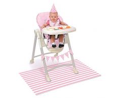 Unique Party 63427 Deko-Set für Hochstuhl zum 1. Geburtstag, Rosa, 4 Stück