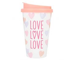 Depesche 2180.035 to-Go Becher aus Kunststoff mit Spruch, 350 ml, Love, Mehrfarbig