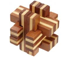 Philos 6060 - Cross Road Puzzle, Bambus, Green Games, 12 Puzzle Teile, Knobelspiel