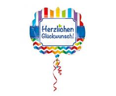amscan 3583201 Folienballon SuperShape Herzlichen Glückwunsch, Mehrfarbig