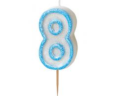 Unique Party Supplies Deko-Kerze / Kuchenkerze, mit Nummer, Glitzerdesign