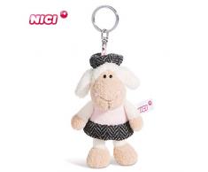 Nici Schlüsselanhänger Plüschtier Schaf Jolly Chic 10 cm – Schaf Kuscheltieranhänger mit Schlüsselring für Schlüsselband, Schlüsselbund, Schlüsselhalter & Schlüsselkette – Taschenanhänger – 44262