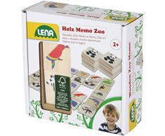 Lena 32165 - Holzspielzeug Memory Zoo, Merkspiel mit 48 Teilen aus 100% FSC Holz, 24 Paare