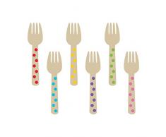 Amscan International 433004 Rainbow Buffet Mini Holz Gabeln